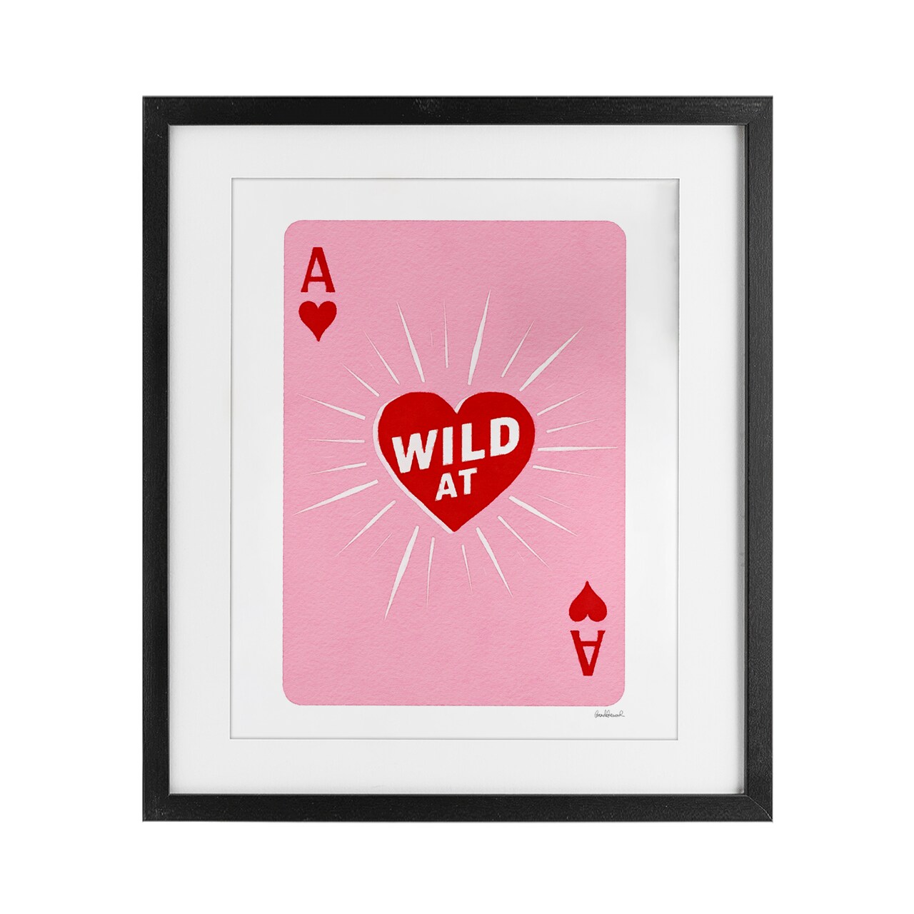 Stupell Industries Wild At Heart Card Framed Print Under Glass, design by Amanda Greenwood